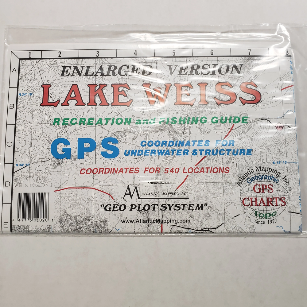 Atlantic Mapping GPS Paper Map Lake Weiss