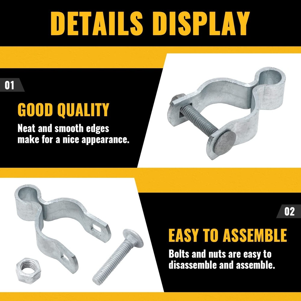 VIVIDA 1-5/8" Chain Link Female Gate Hinge, Galvanized Gate Post Hinge, for 1...