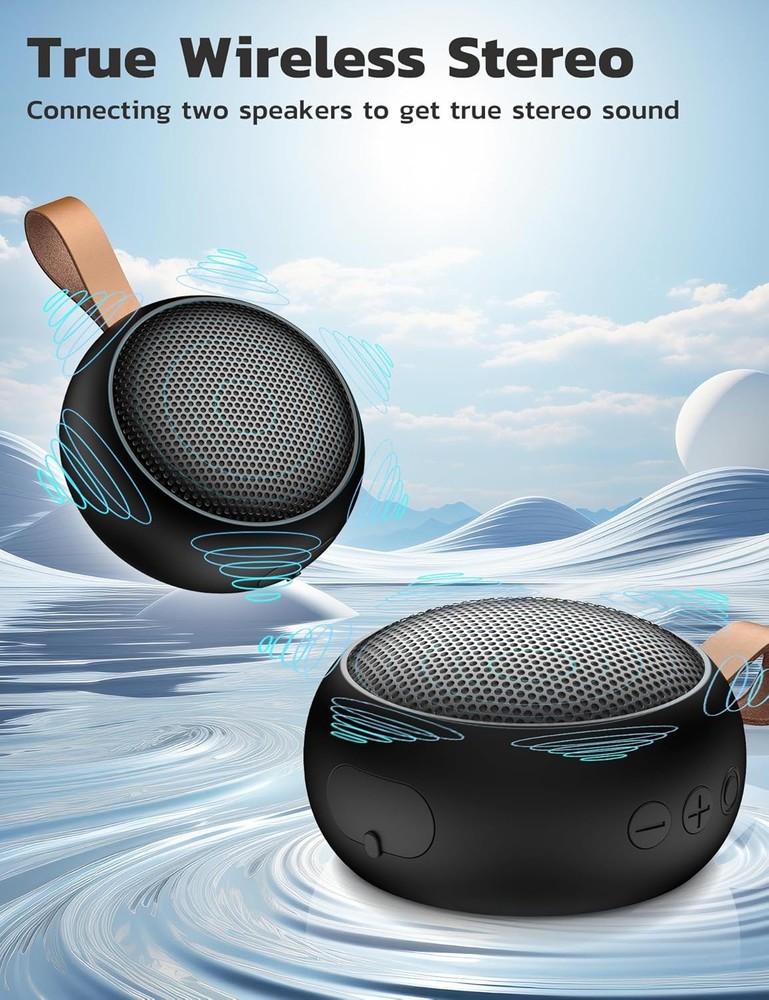 Bluetooth Speaker, IPX7 Waterproof Small Shower Speaker Wireless Bluetooth with