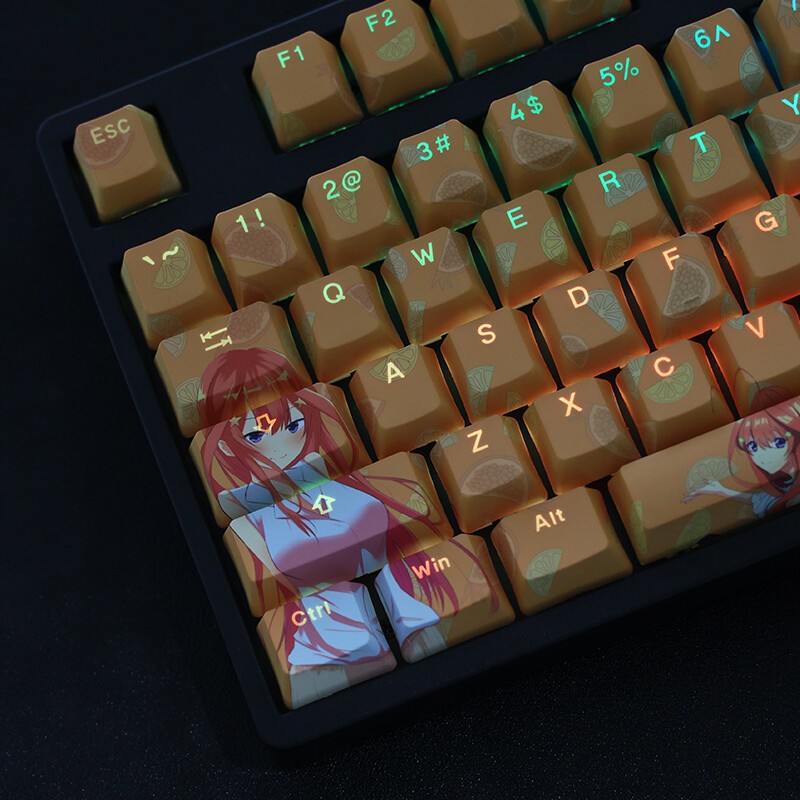 Quintessential Quintuplets Oem 108 Pbt Translucent Keycap Mechanical Keyboard