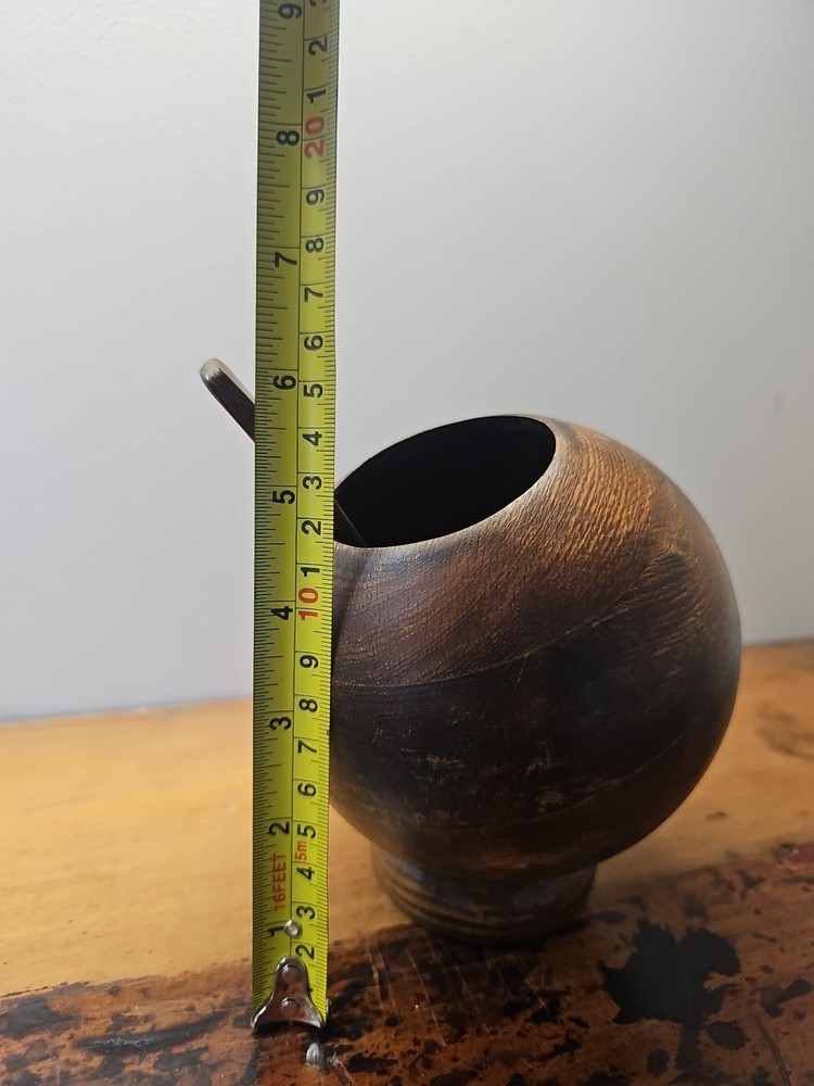 Kitchen - Teak Salt Cellar With Spoon - Circa 1970s/ 80s