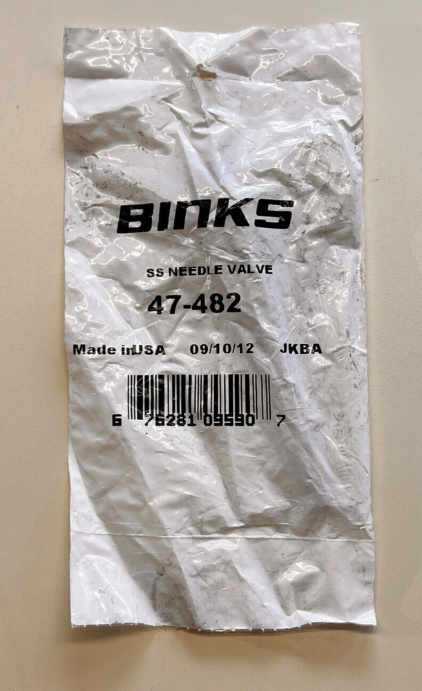 Binks SS Fluid Needle Valve - Part No. 47-482