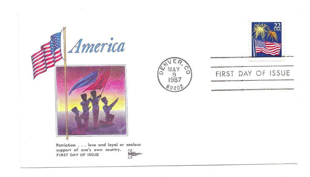 2276 Flag & Fireworks, GillCraft, FDC