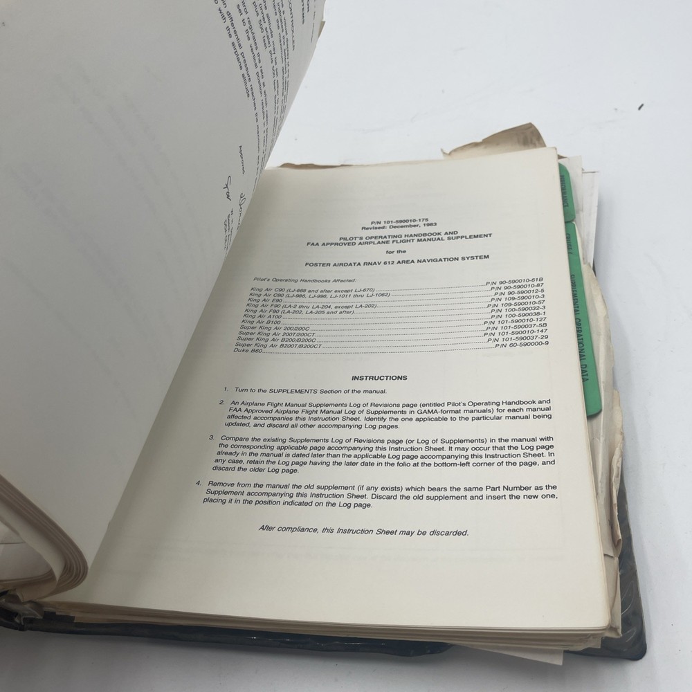 Beechcraft B60 Pilot's Operating Manual, Airplane Flight, Binder, 1973/1981