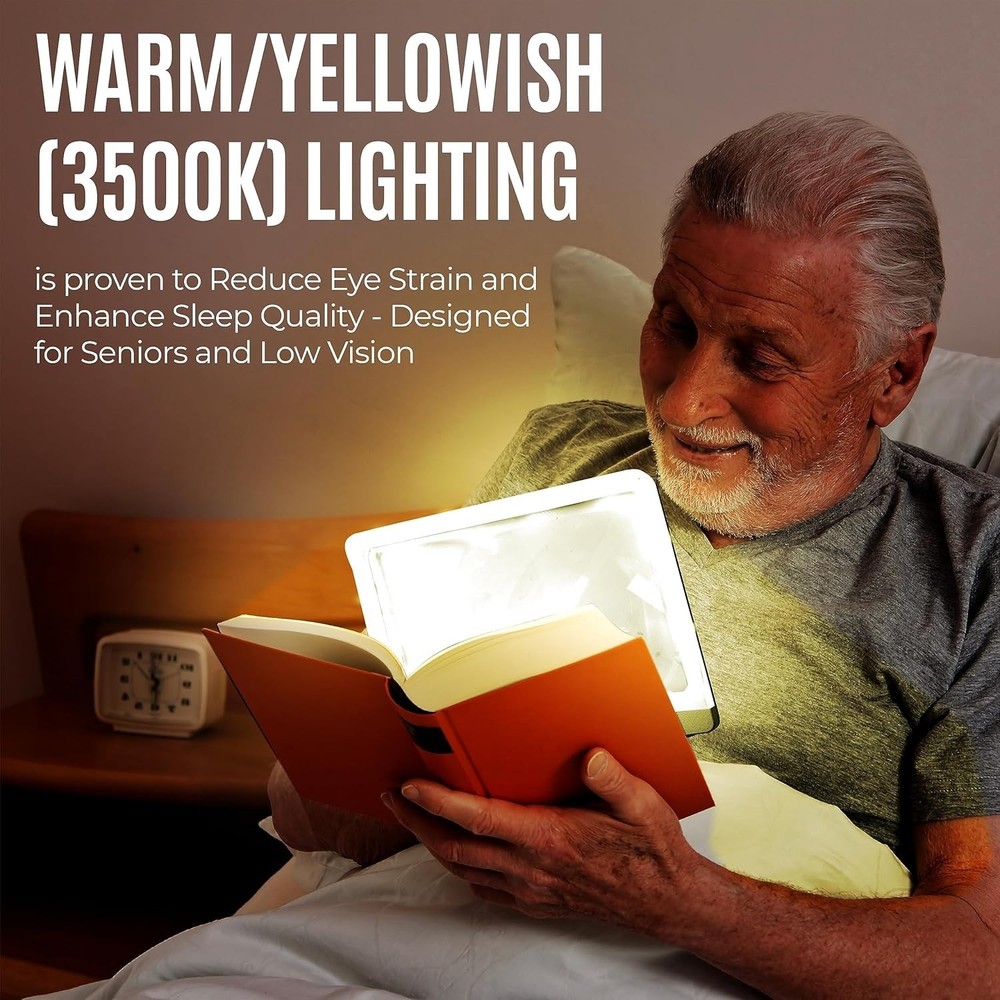 Versatile LED Page Magnifier for Low Vision: 3X Magnification & Adjustable Light