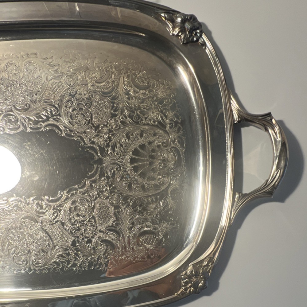 Rogers Bros. Silver Company Silver Plated Tray Daffodil.
