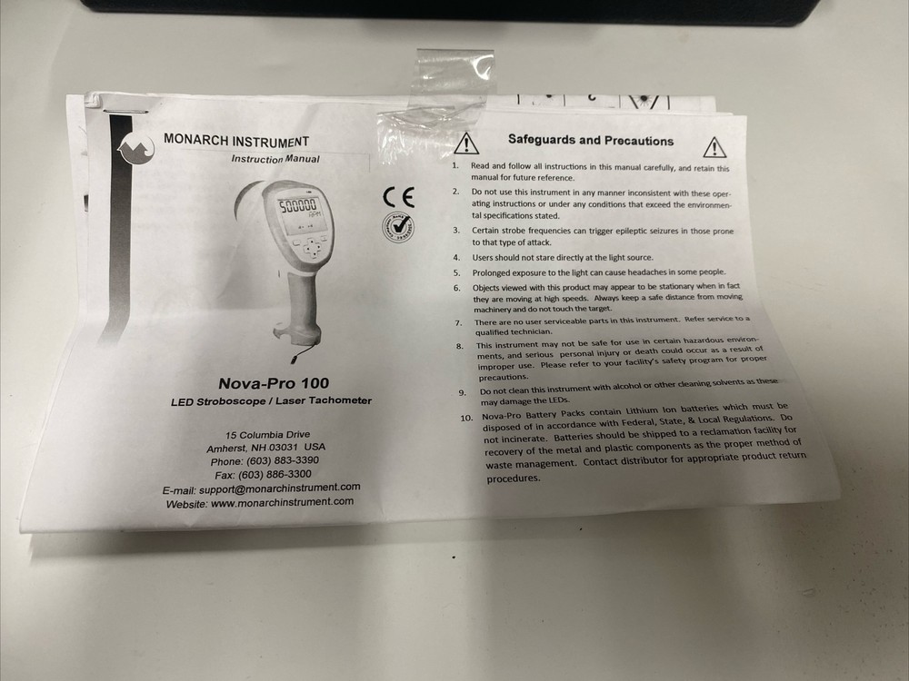 Monarch Nova Pro 100 LED Stroposcope/Laser Tachometer