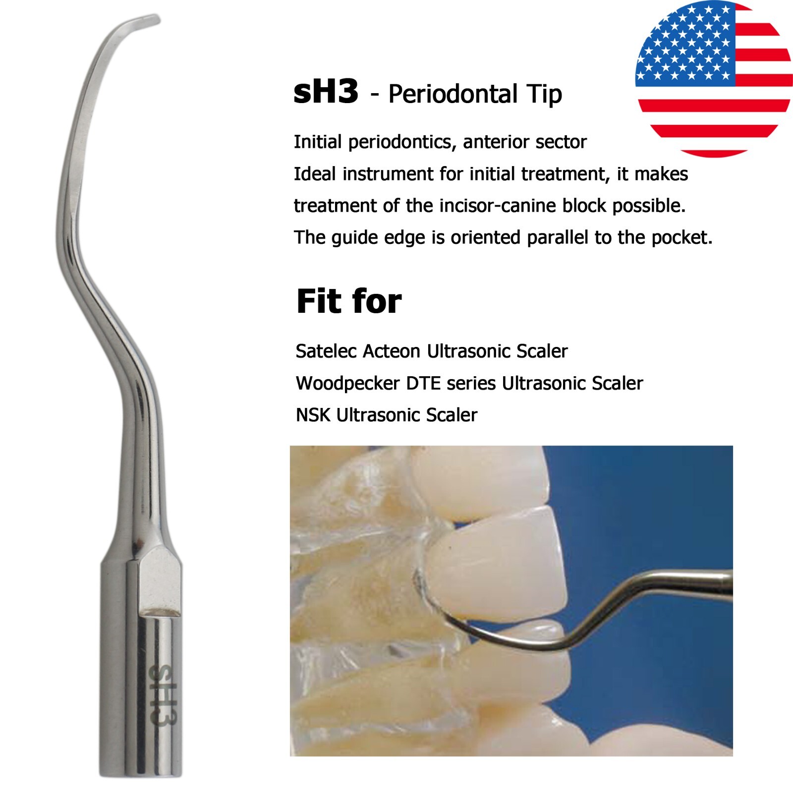 Dental ACTEON NEWTRON P5 XS Ultrasonic Scaler Handpiece Satelec Piezo Tips H3 1S