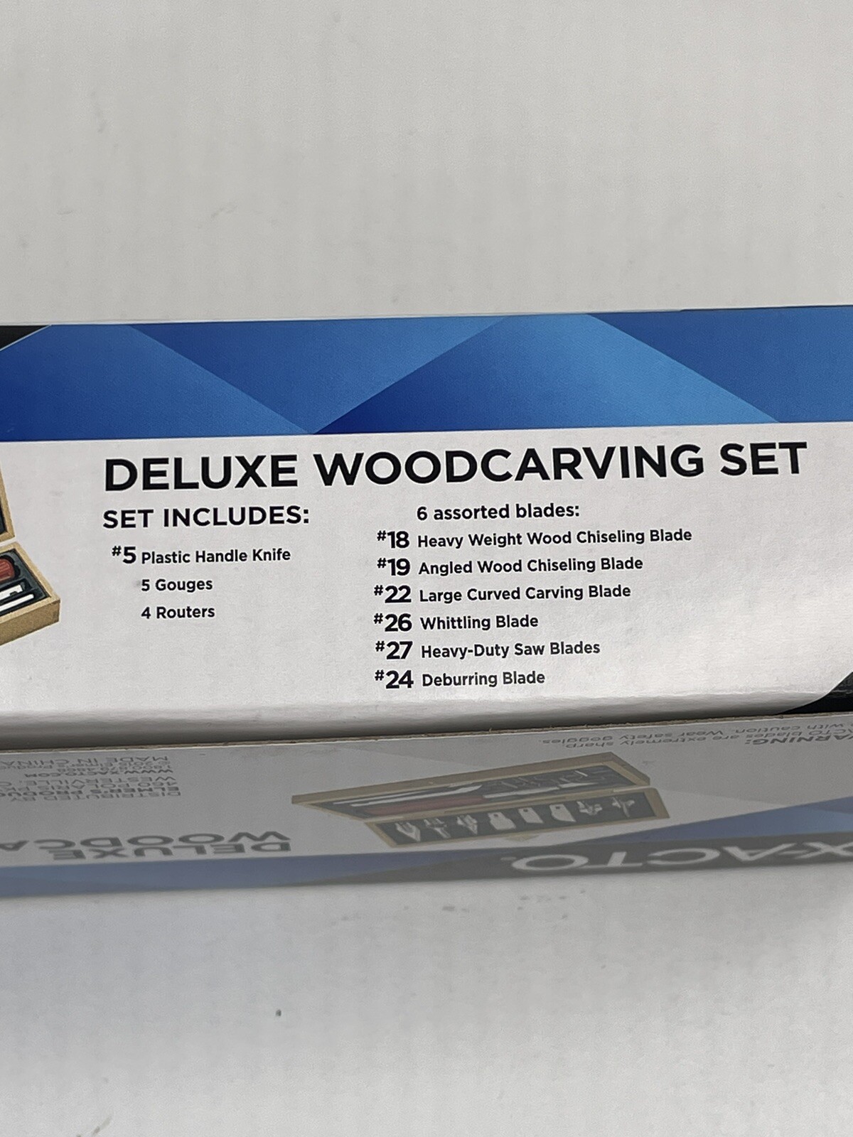X-ACTO Deluxe Woodcarving Set Hobby Knife Wood Case 16 Piece Blades Gouges X5175