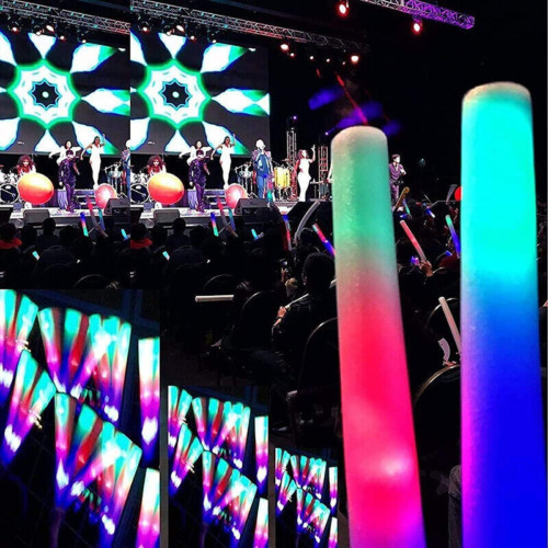 100PCS LED Foam Glow Sticks Party Wedding Flashing LED Light Stick Light-up Bar