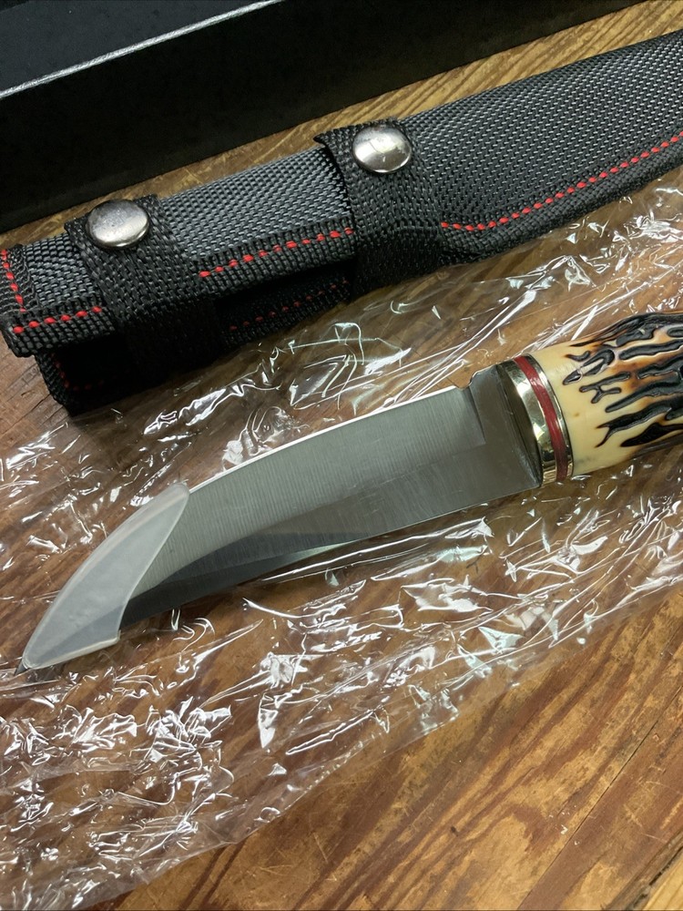 Fixed Blade Knife With Imitation Bone Handle