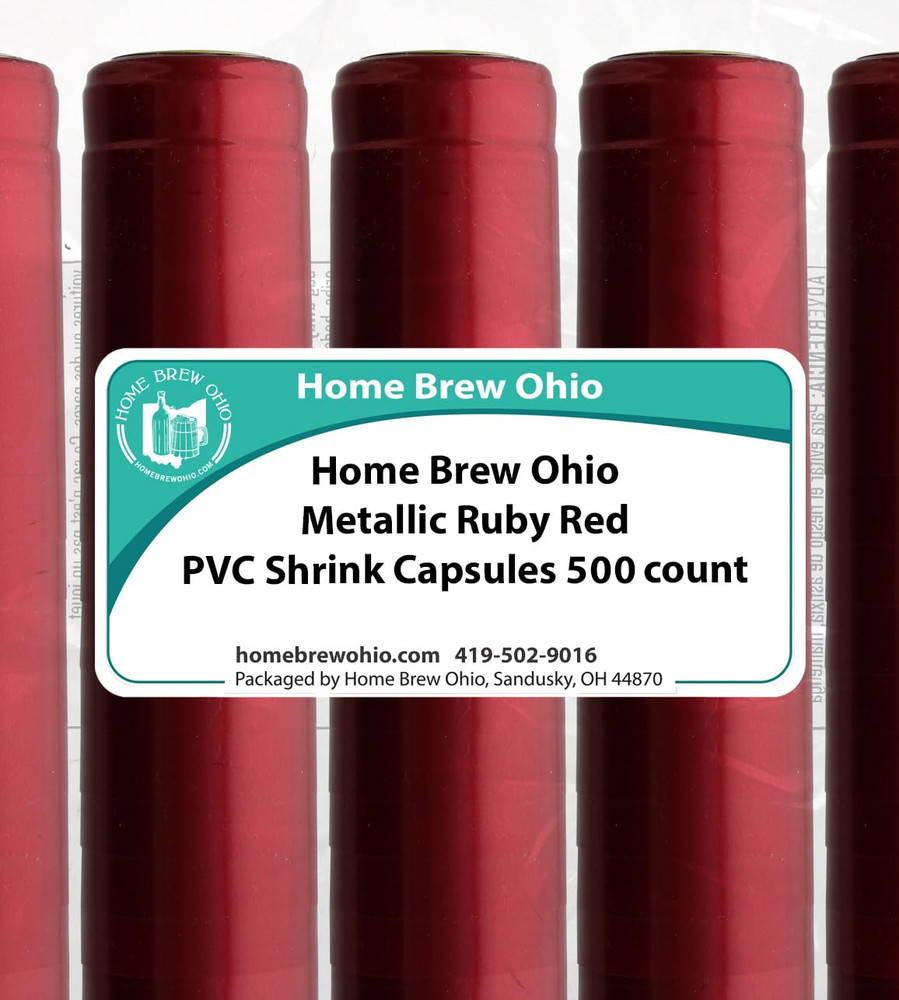 Metallic Ruby Red PVC Shrink Capsules-500 Count