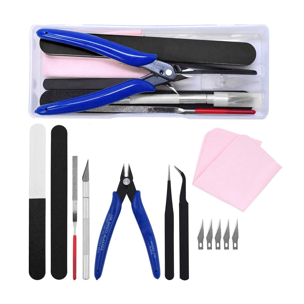 Mandala Crafts 13 PCS Plastic Model Tools Sets with Hobby Small, Silver