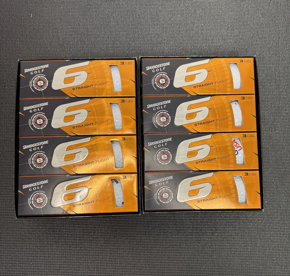 New Bridgestone E6 Straight Flight Golf Balls 2 Dozen