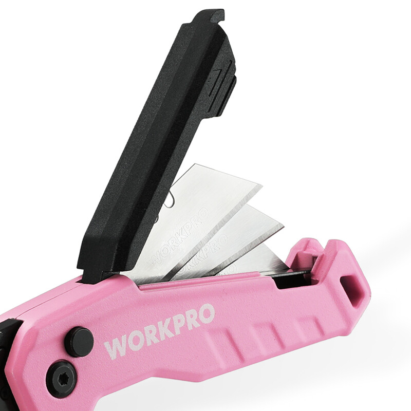 WORKPRO Compact Folding Utility Knife Box Cutter Quick Change Blade w/13PC Blade