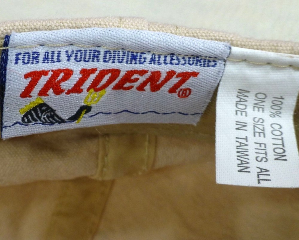 Trident Dive Team Scuba Diving Baseball Cap Adjustable Beige Cotton Hat Strapbac
