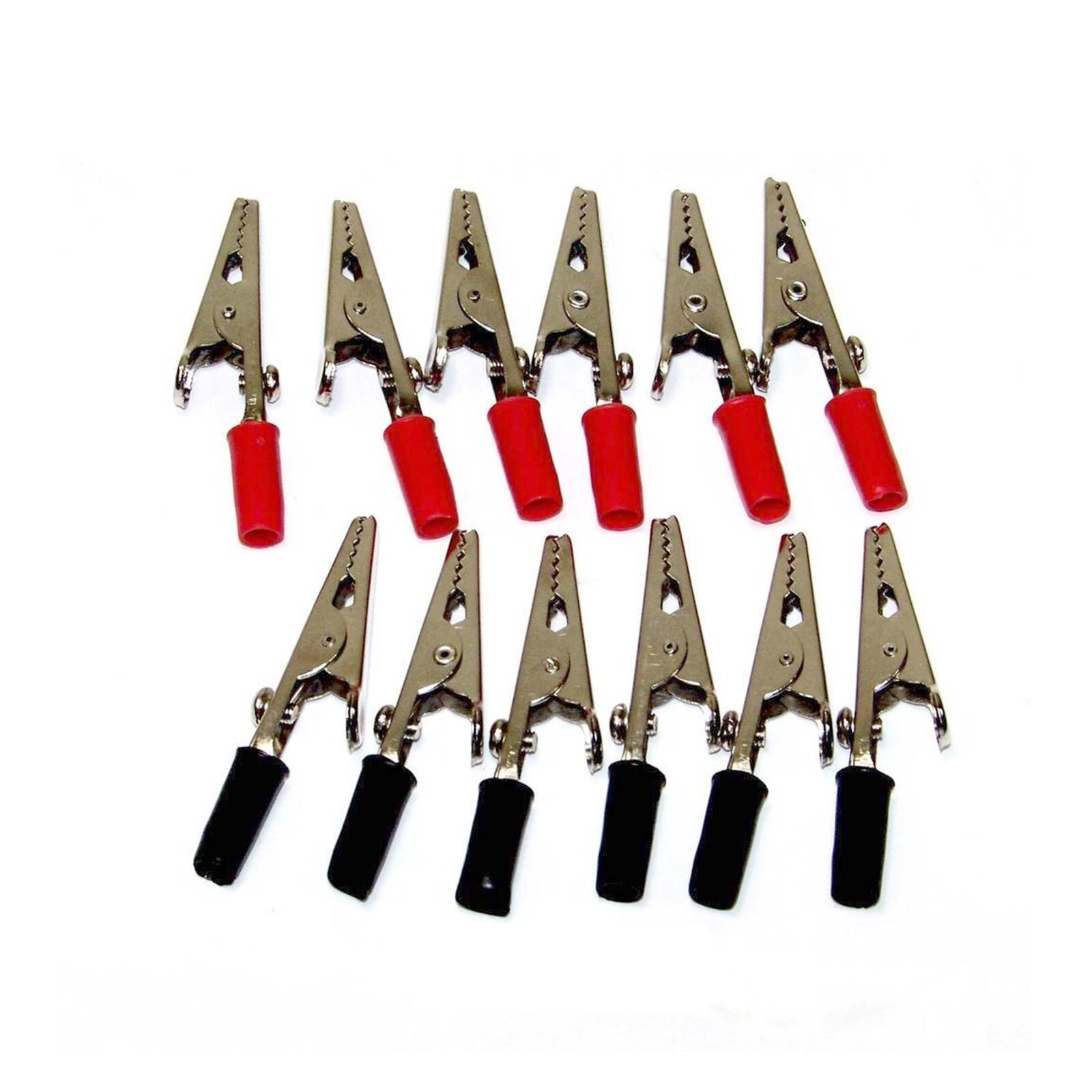 10 Pcs Electrical Test Clamps Insulated Metal Alligator Clips with Red & Black