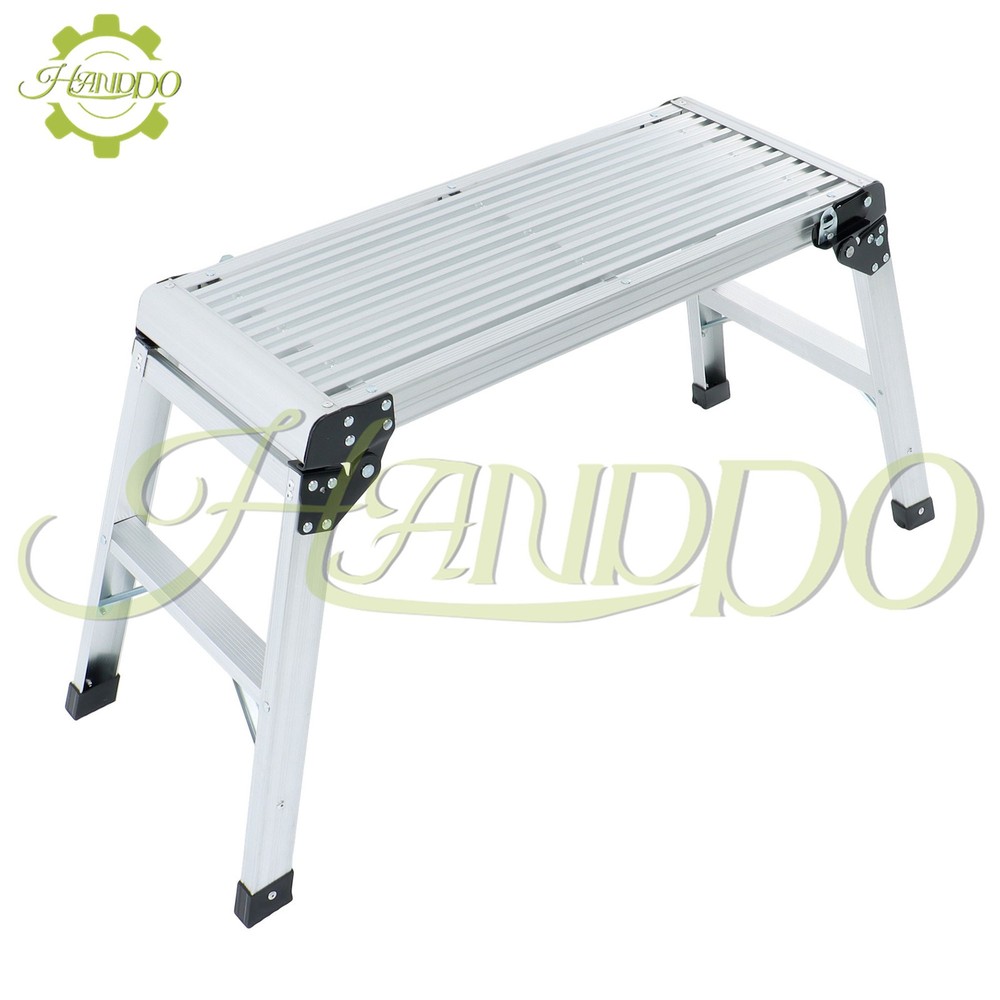 Work Platform Aluminum Step Ladder Heavy Duty Foldable 330 Lbs Capacity