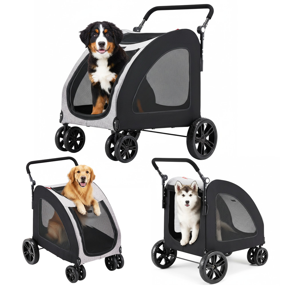 Danrelax Large Pet Stroller for Large/Medium Dogs, 77 lb Capacity