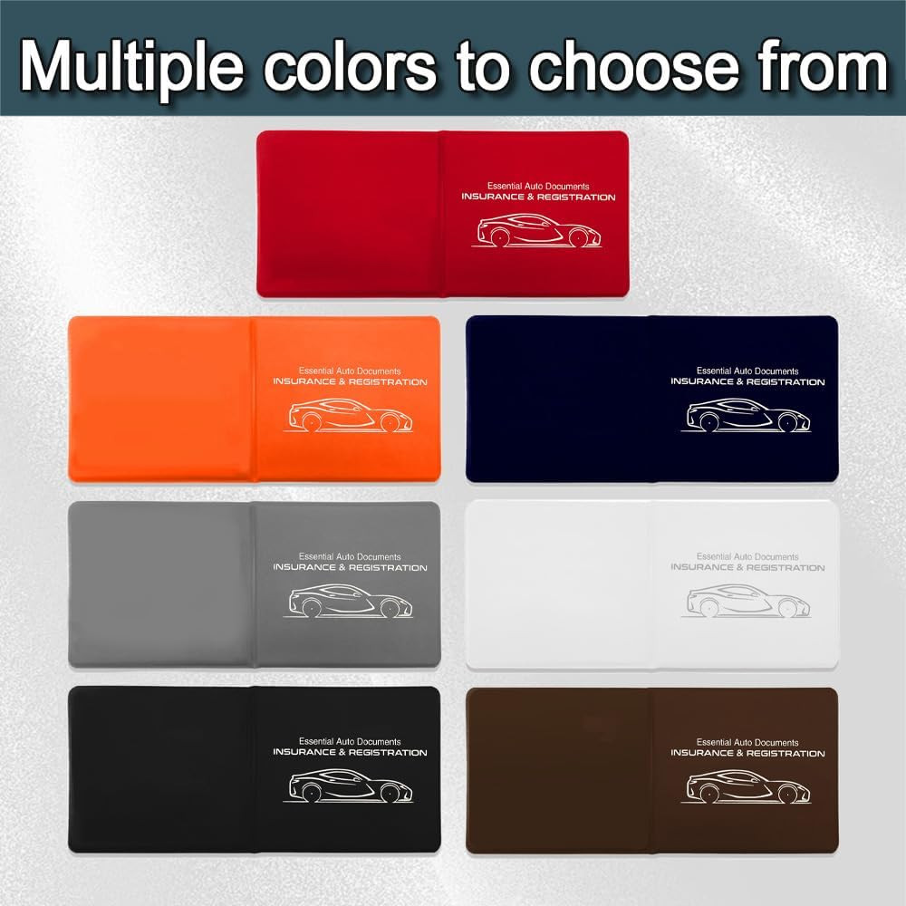 2PCS Car Registration and Insurance Holder, 10.6''×4.8'' Essential Auto Card Glo