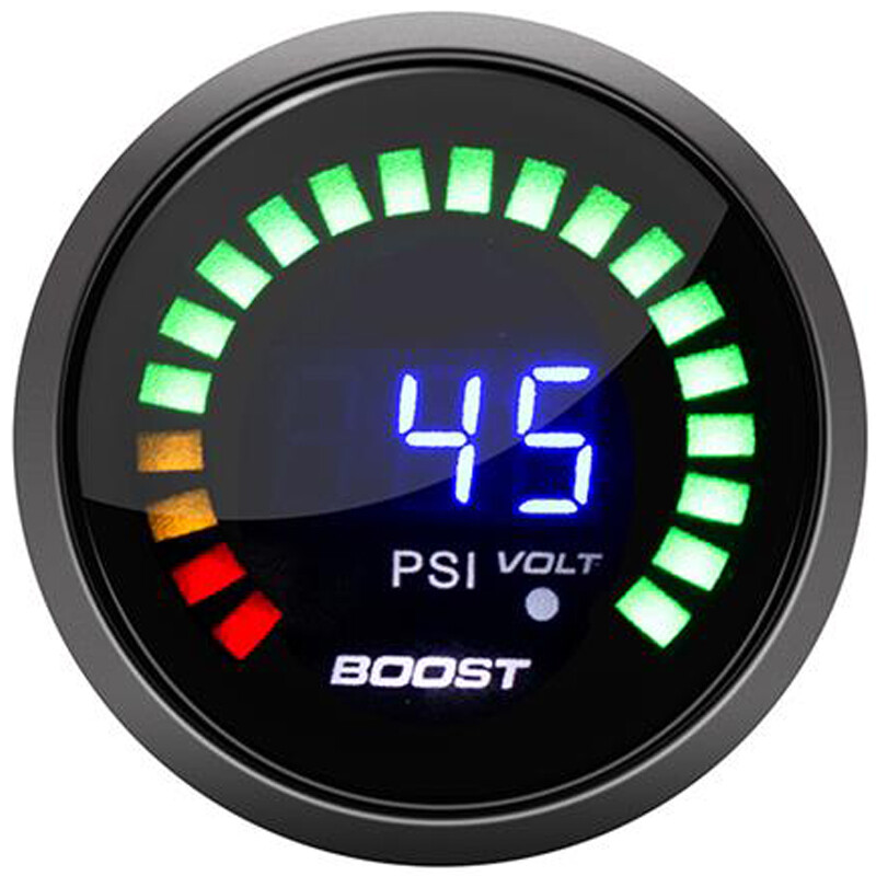 2" 52mm Turbo Boost Gauge LED Digital -15-45psi Boost Meter With Boost Sensor