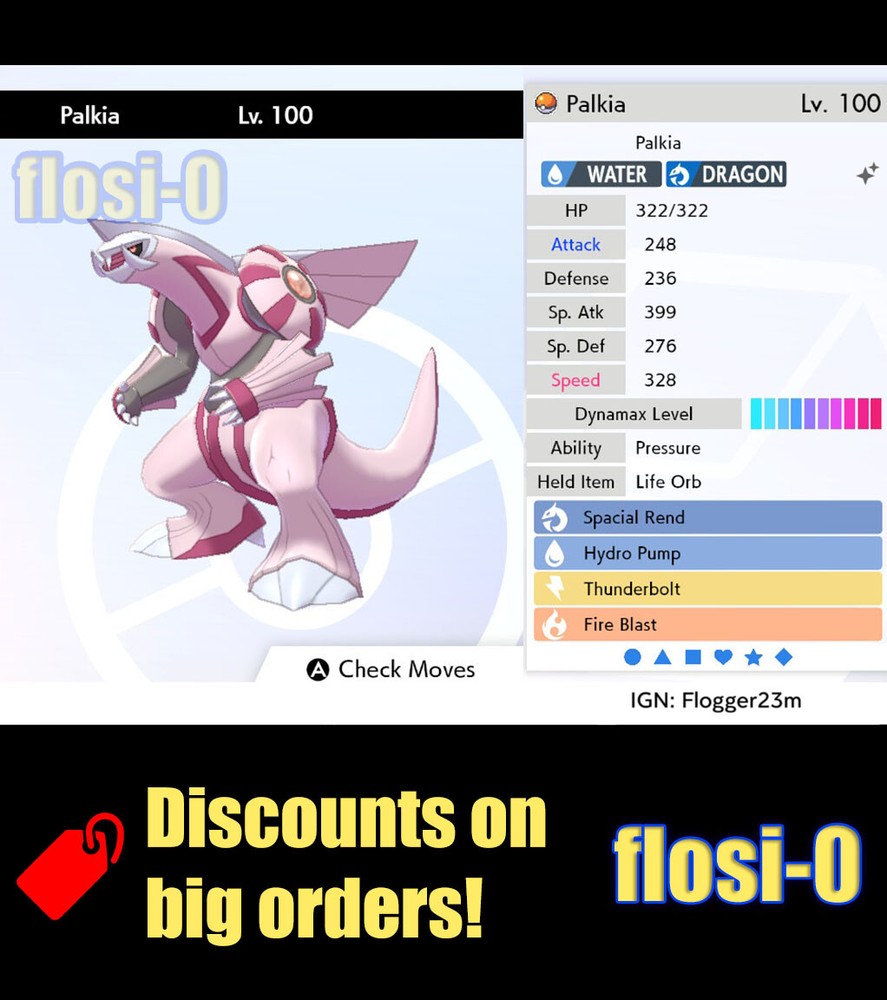 Pokemon Sword and Shield 6IV Shiny Palkia