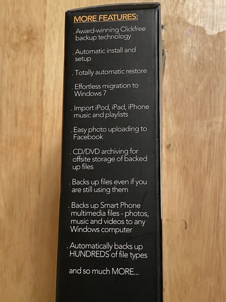 Clickfree Automatic Backup 500GB External Hard Drive Portable Backup NEW OPEN BO
