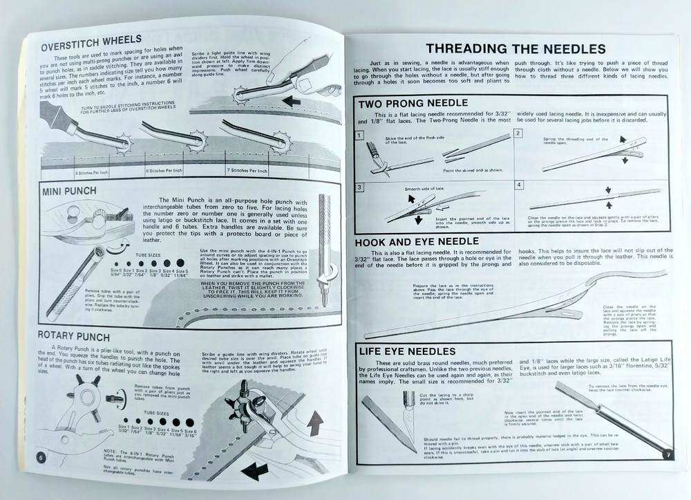 Lacing & Stitching For Leathercraft # 1906 Ten Different Techniques