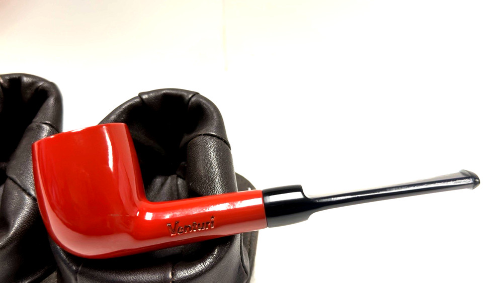 VENTURI by SUPER-TEMP  Red Smooth Billiard w *Ebonite Saddle Stem (NOT Plastic)