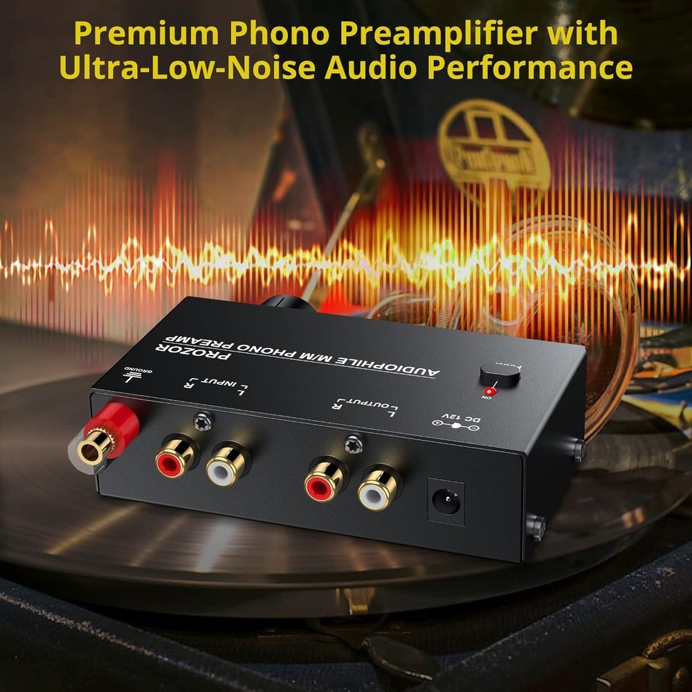 High-Performance M/M Phono Preamp with RCA Inputs & Volume Control, 63dB Gain