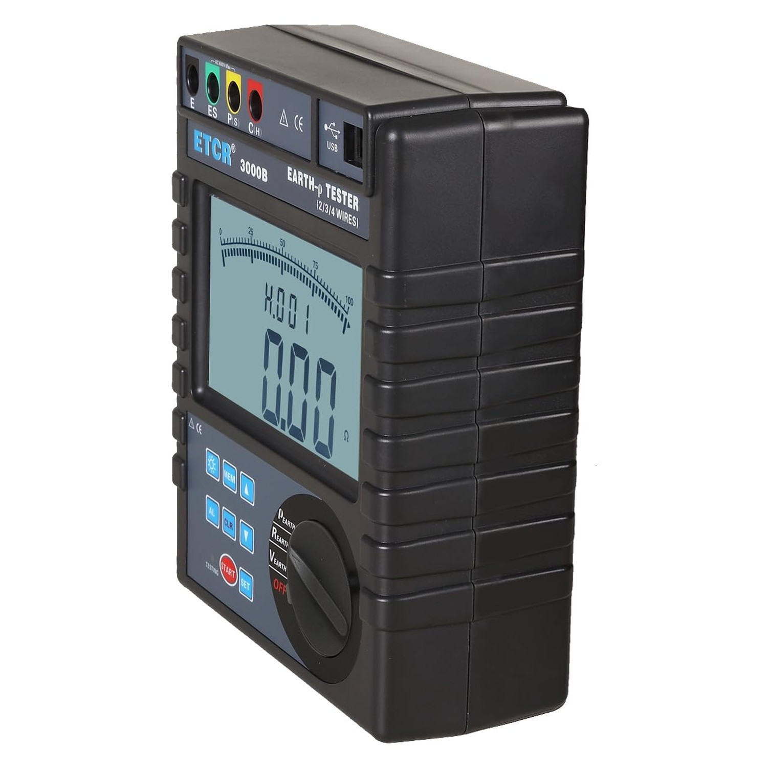 ETCR3000B Soil Resistivity Tester Ground Resistance Meter Earth Resistance Te...