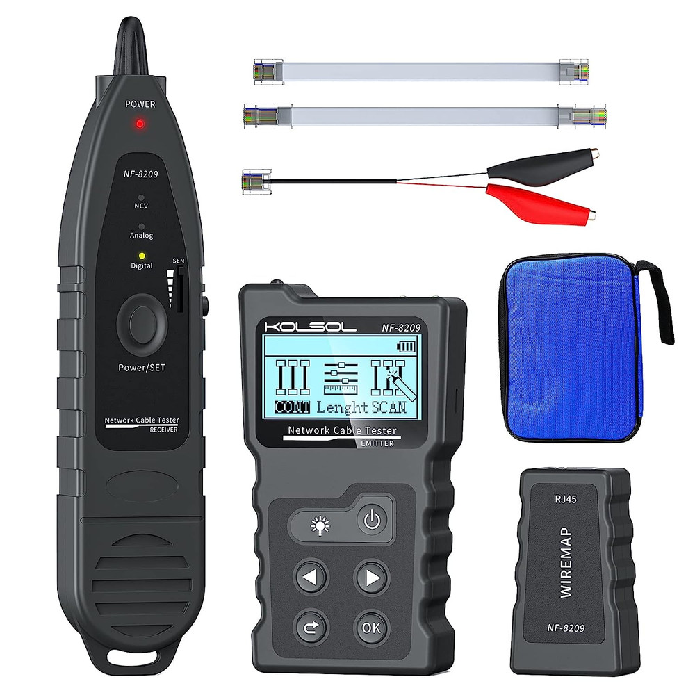 Network Cable Tester, Poe Cable Tester for Cat5E/Cat6/Cat6A, Ethernet Network Te