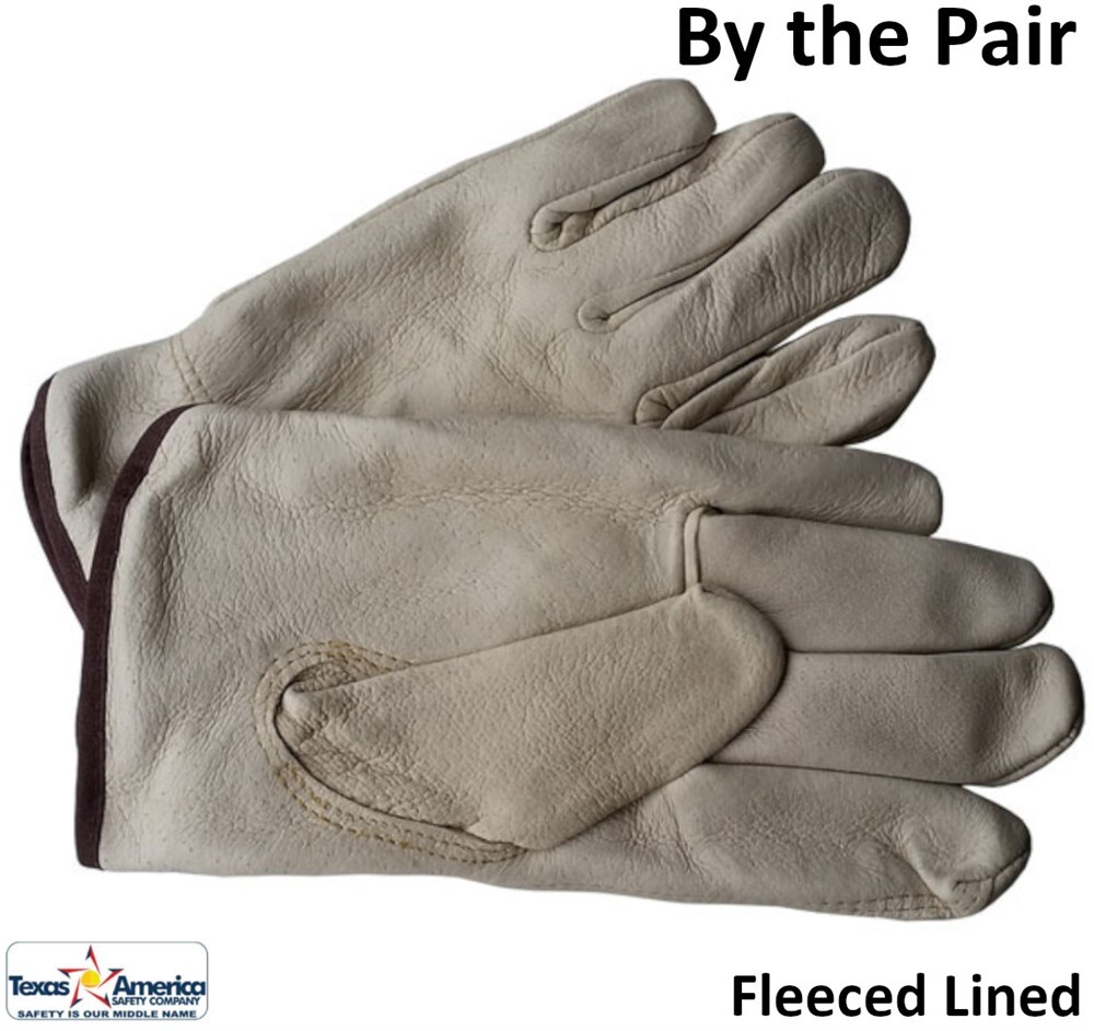 Fleeced Lined Pigskin Driver Gloves (Sold by the Pair)