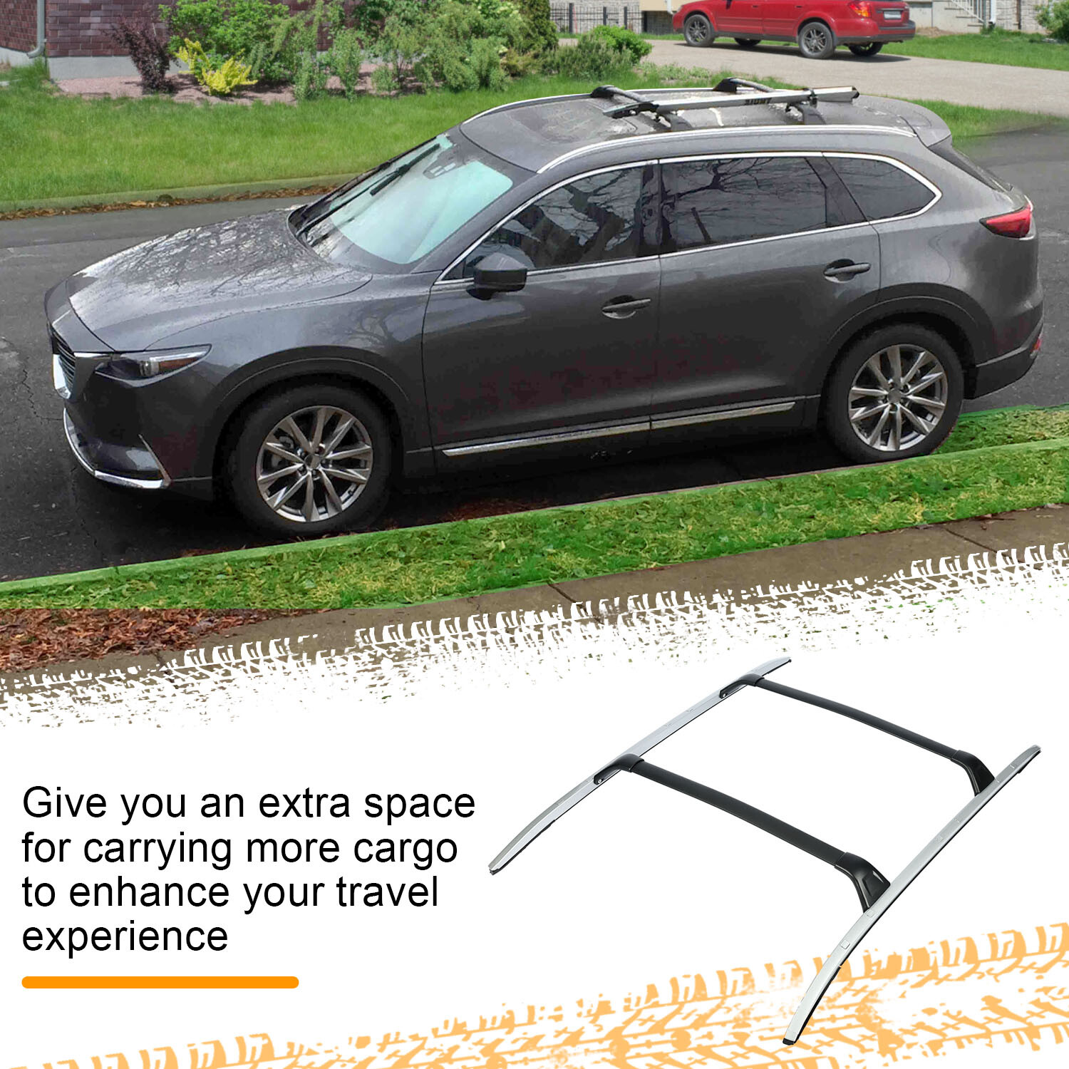 4Pcs For Mazda CX-5 CX5 2017-2024 2022 Roof Rail Rack Carrier Cross Bar Crossbar