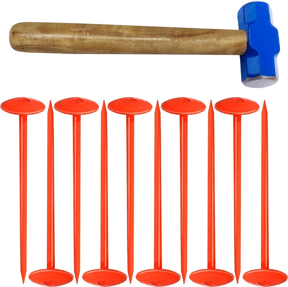 FEBTECH-SepticTank Marker for Property line Markers-2.7"x10" Pack of 10+1 Hammer