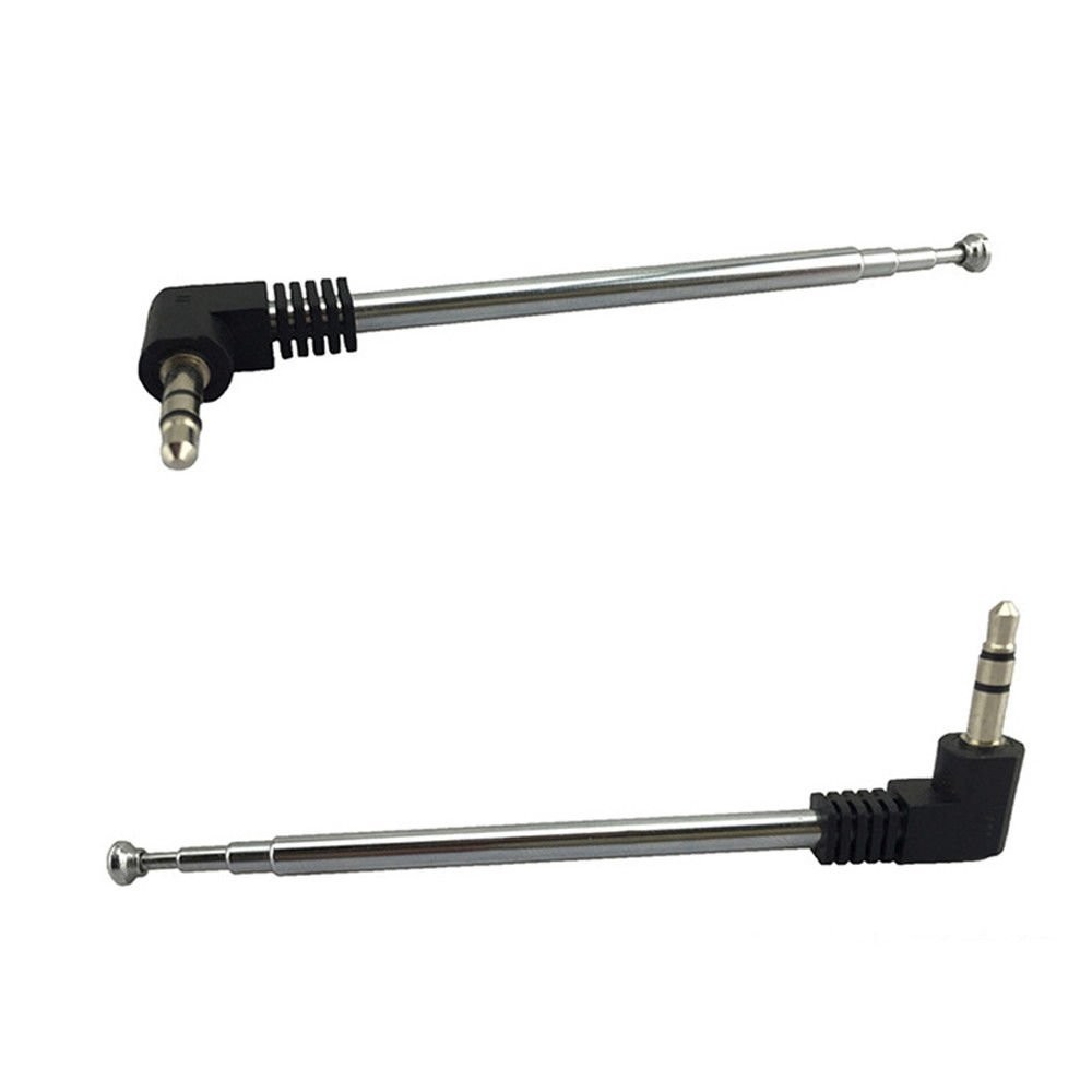VizGiz 2 Pack Bluetooth Speaker Antenna Replacement Telescoping 3.5mm Silver