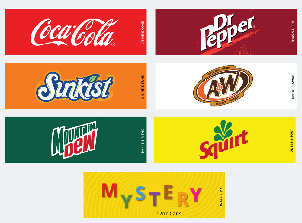 Vendo 721 Vending Drink Labels 7PK Variety Pack