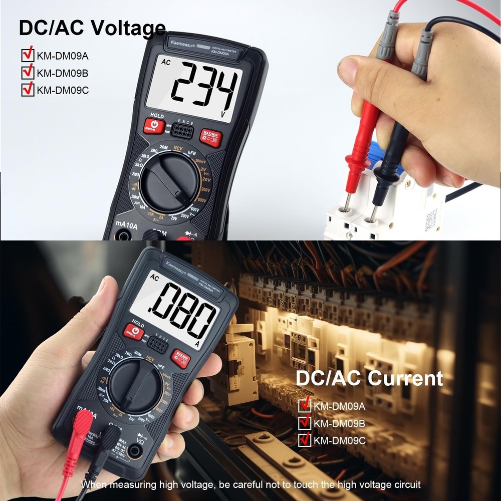 Digital Multimeter Handheld Tester 2000 Counts with NCV Function Su... Fast Ship