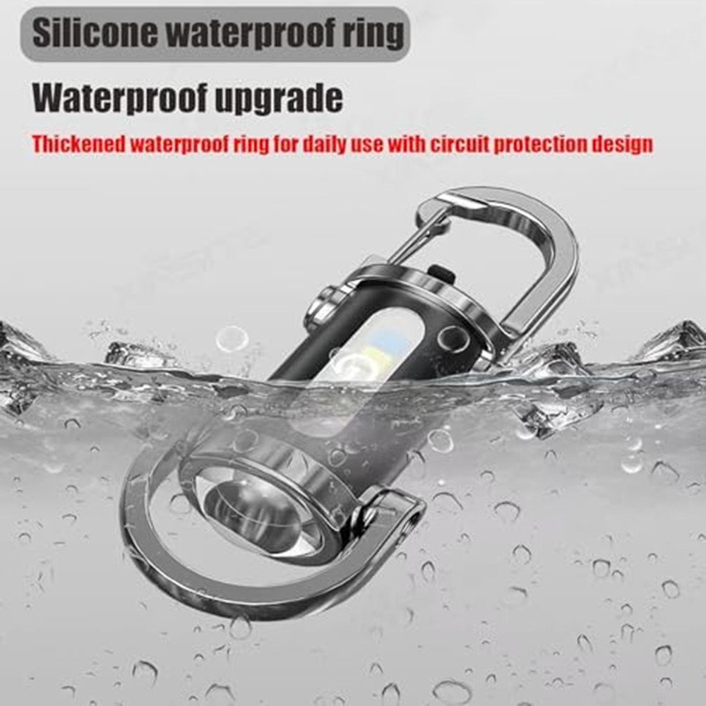 Keychain Bright LED Flashlight USB Rechargeable Portable for Daily Use