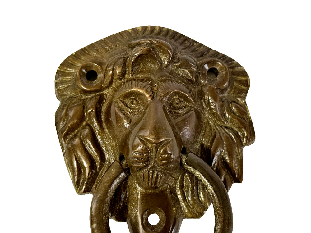 Vintage Brass Lion's Head Door Knocker 4"