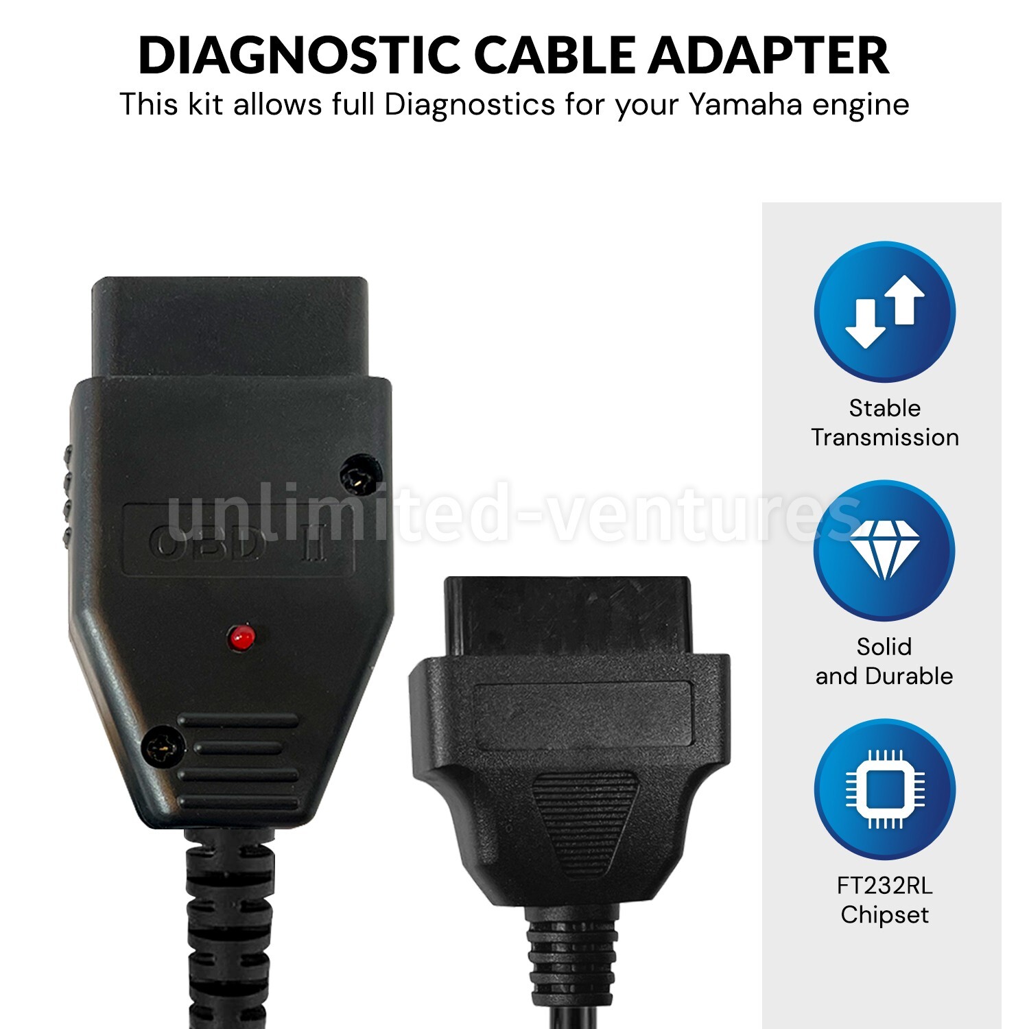 Diagnostic cable adapter kit for Yamaha YDS Marine Outboard WaveRunner Jet Boat