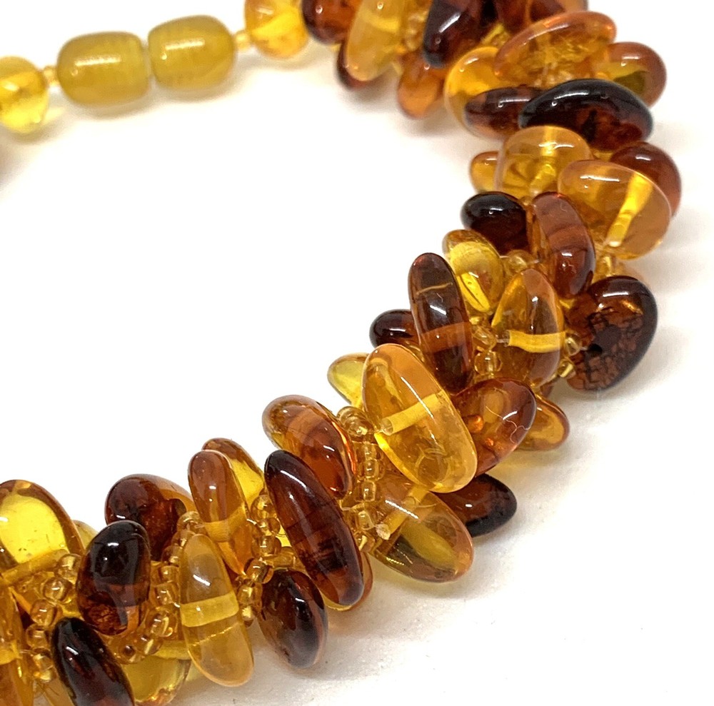 Vintage Three Tone Amber Bracelet Signed