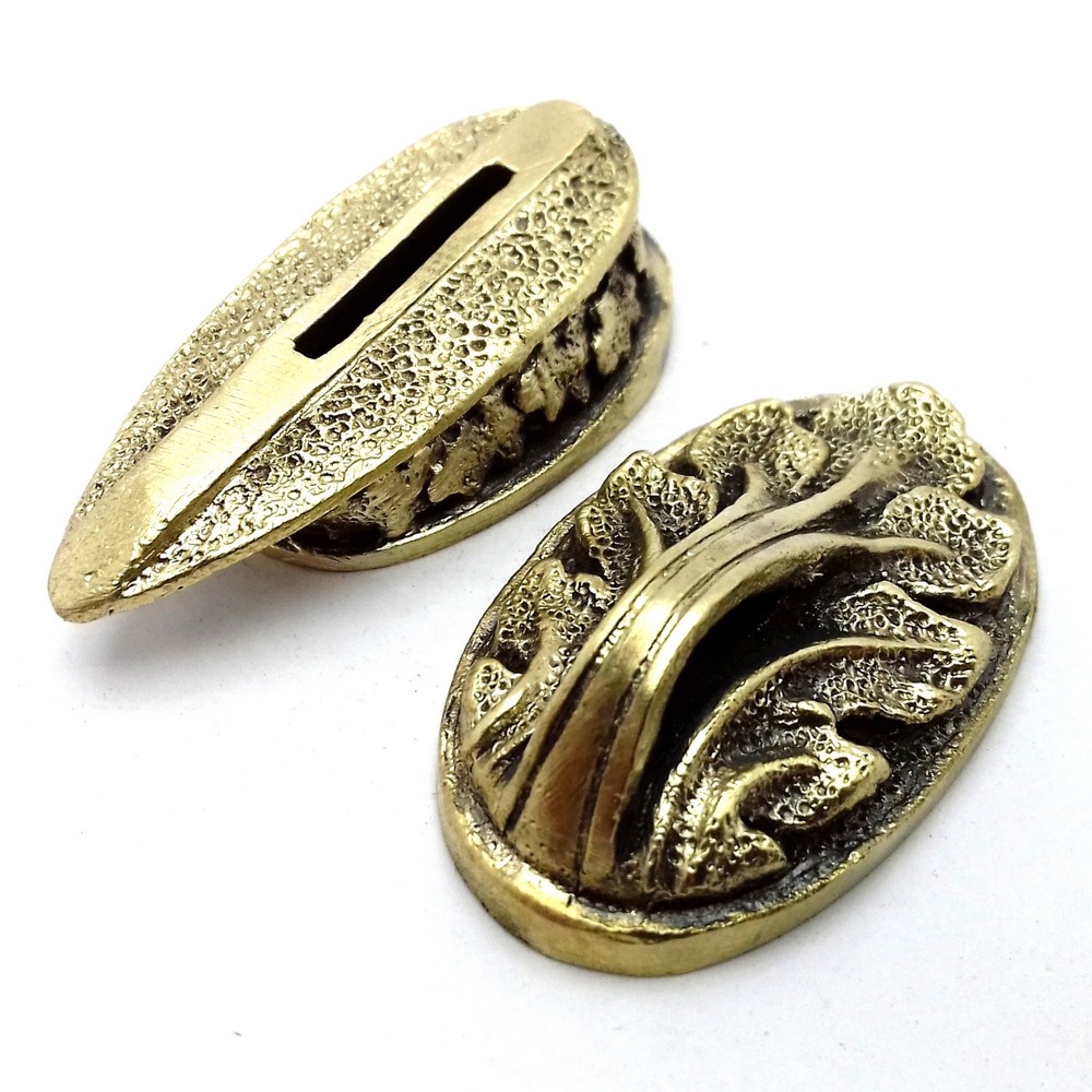 SET OAK 2 SOLID BRONZE FINGER GUARD BOLSTER & POMMEL CUSTOM KNIFE MAKING