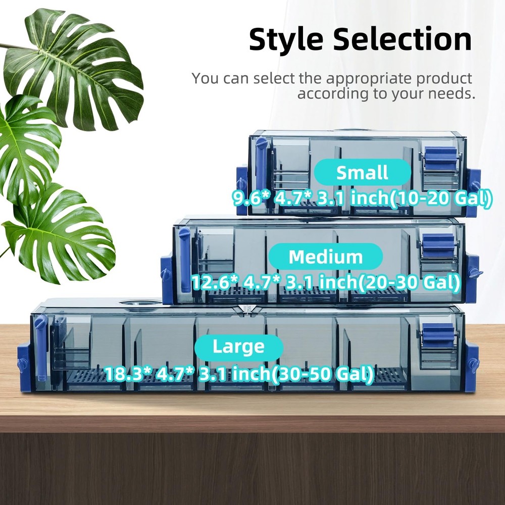Multi Layer Aquarium Fish Tank Filter with Waterfall Oxygenation Suitable for...