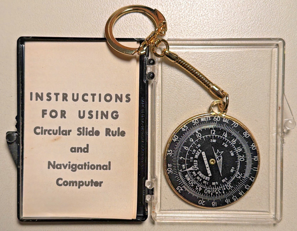 Lockheed Aircraft Ground Speed Indicator Keychain Calculator Original Packaging