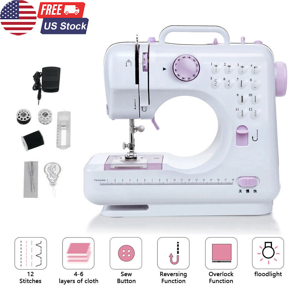 Portable Sewing Machine Electric Crafting Mending Machine 12 Built-In Stitches
