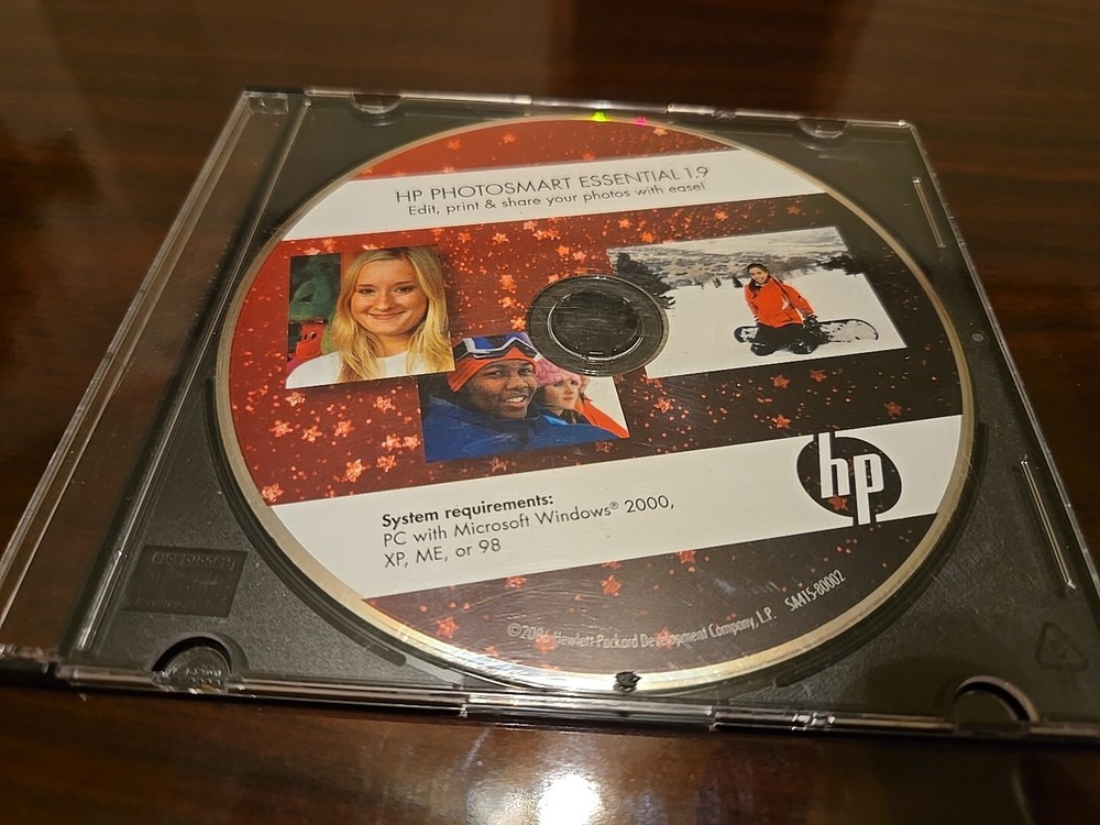 Hp Photosmart Essential 1.9 Software CD - Edit, Print, & Share With Ease! VG