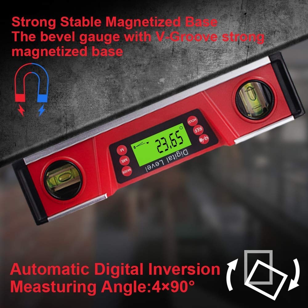 Digital Level and Protractor, 10 Inch IP54 Protected Electronic Bubble Inclin...