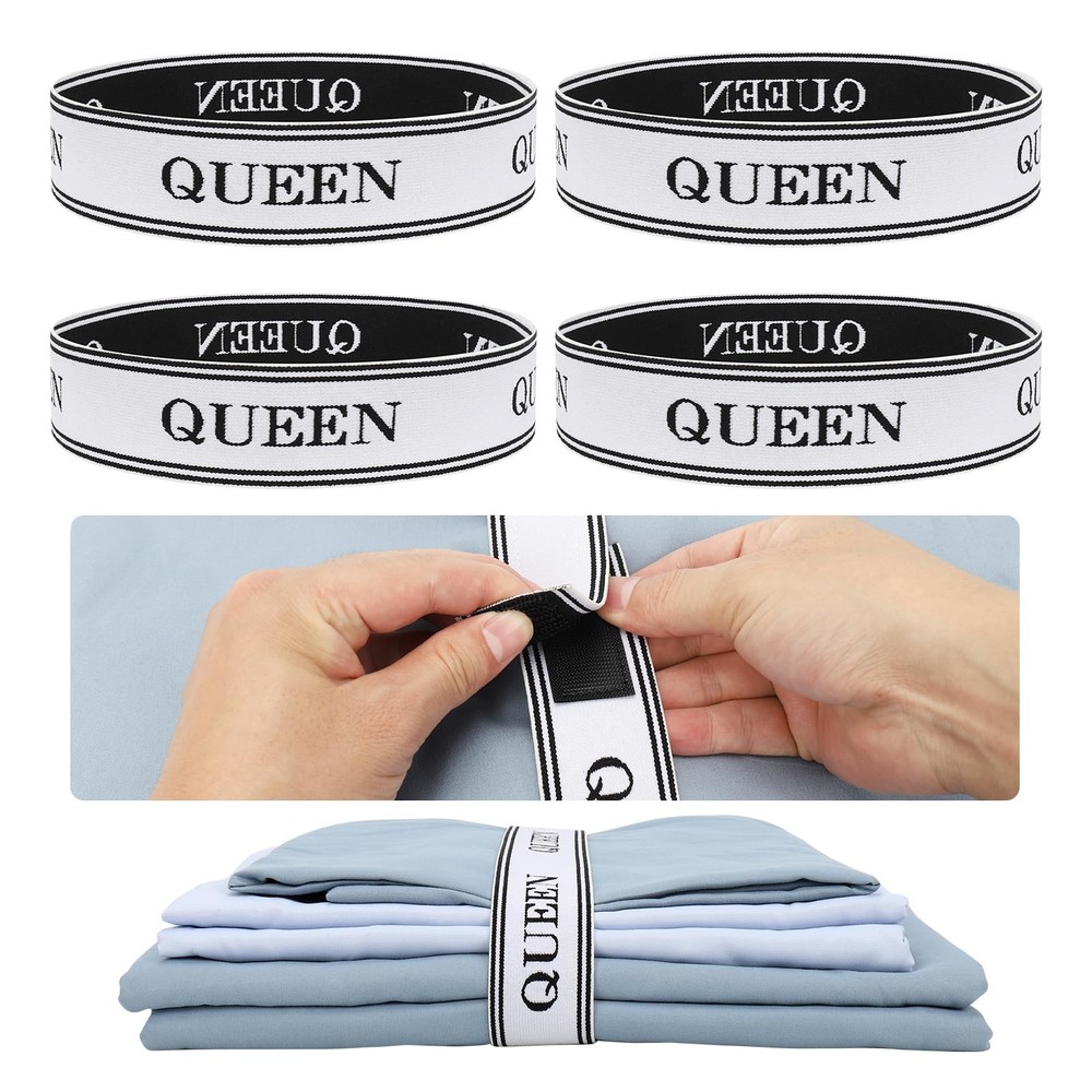 Bed Organizer Bands with Hook and Loop Adjustable Organizers and Storage Labe...