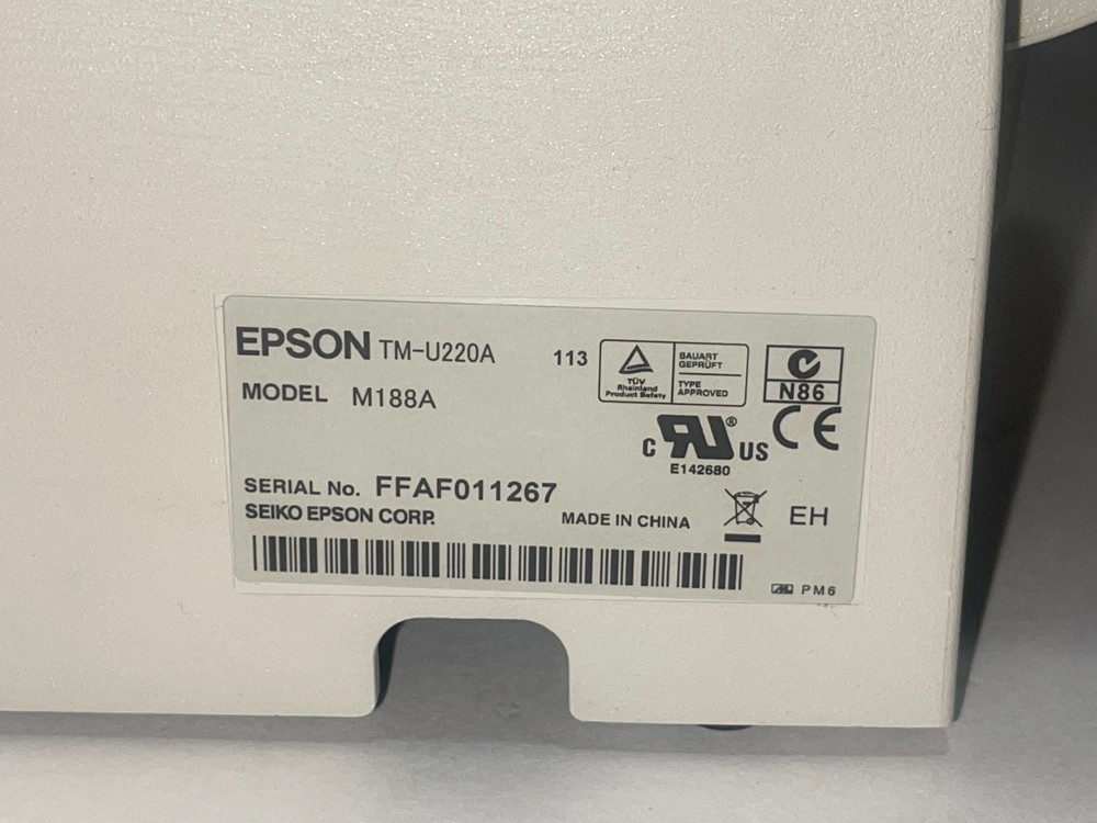 EPSON TM-U220A M188A Dot Matrix POS Receipt Printer Ethernet E04